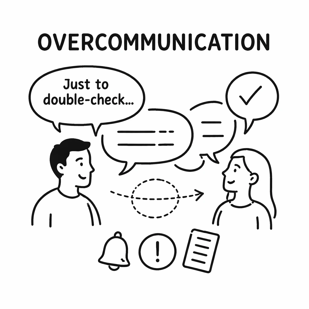 When in doubt, overcommunicate to prevent possible misalignments