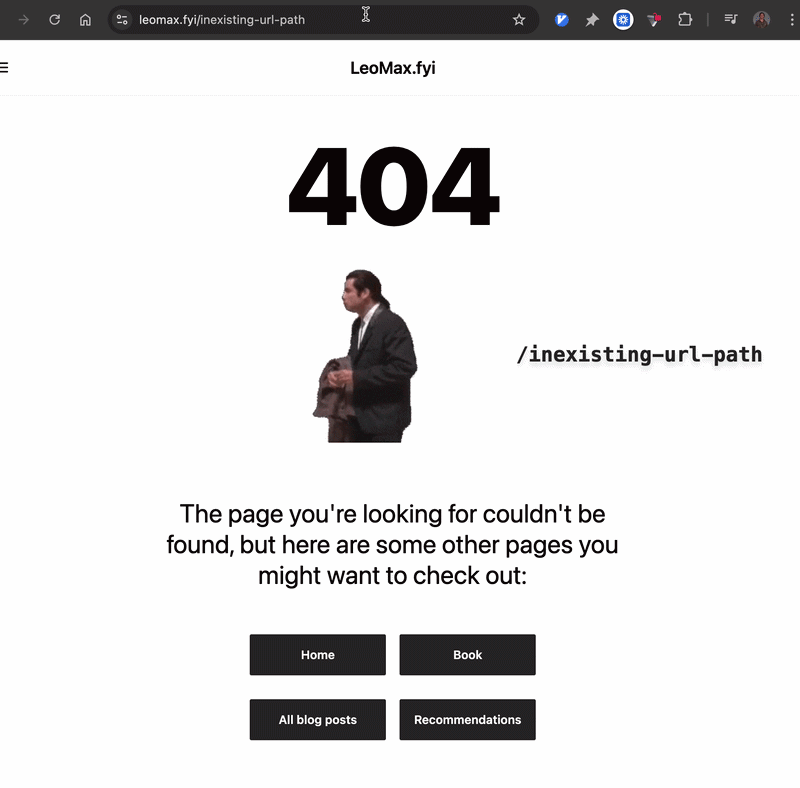 404 with confused Travolta