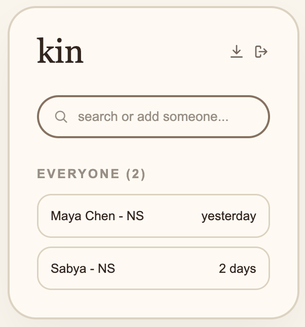 kin — People Database